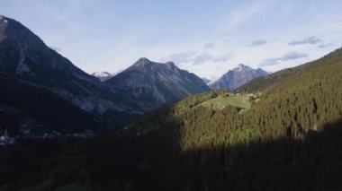 Aerial beautiful view. Aerial view of the mountains of Italy, Alps