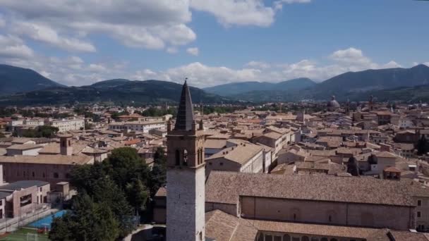 Aerial beautiful view. Small Italian village in the mountains — Stock Video