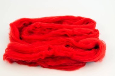 Yün keçe, kırmızı renk, zigzag içinde koydu penye şerit için.