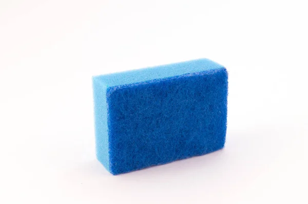 Esponja Dos Capas Espuma Azul Para Limpiar Lavar —  Fotos de Stock