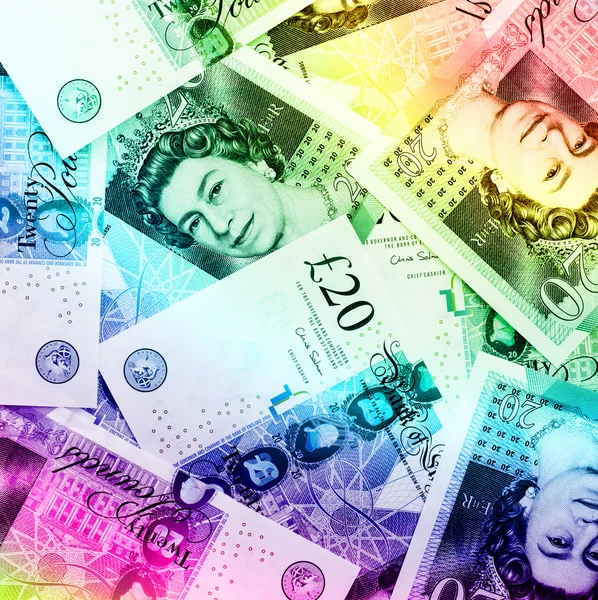 Pond valuta achtergrond - Rainbow — Stockfoto