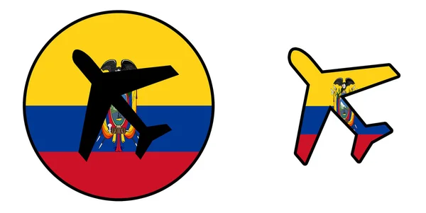 Nation flag - Airplane isolated - Ecuador — Stock Photo, Image