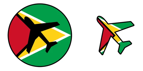 Nationalflagge - Flugzeug isoliert - Guyana — Stockfoto