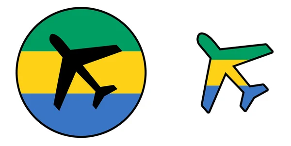 Ulus Bayrak - uçak izole - Gabon — Stok fotoğraf