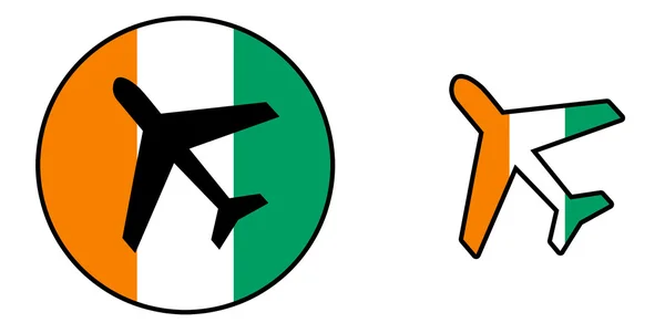 Флаг страны - Самолет изолирован - Кот-д 'Ивуар — стоковое фото