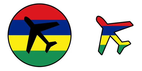 Флаг страны - Самолет изолирован - Маврикий — стоковое фото
