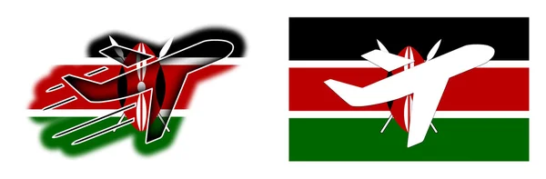 Nation flag - Airplane isolated - Kenya — Stock Photo, Image