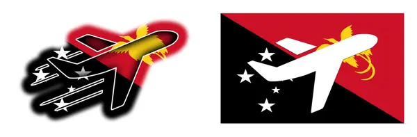 Έθνος σημαία - απομονωμένος αεροπλάνο - Παπουασία-Νέα Γουινέα — Φωτογραφία Αρχείου