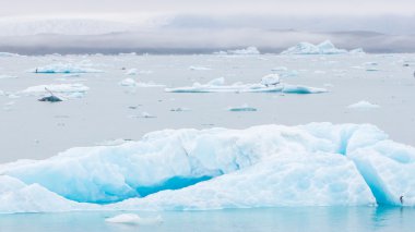 Büyük bir buzul Gölü güneydoğusunda İzlanda'daki Jokulsarlon olduğunu