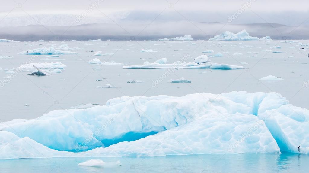 Jokulsarlon is a large glacial lake in southeast Iceland