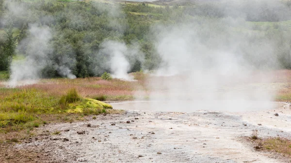 Vale geotermicamente ativo de Haukadalur — Fotografia de Stock
