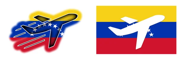 Флаг страны - Самолет изолирован - Колумбия — стоковое фото