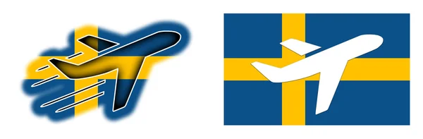 Прапор нації - літак ізольовані - Швеція — стокове фото