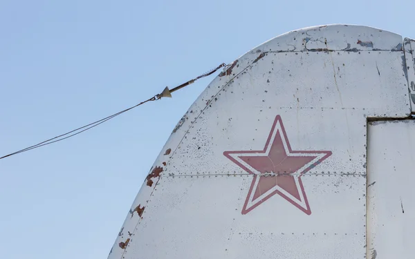 Star symbol on an old warplane — Stock Photo, Image