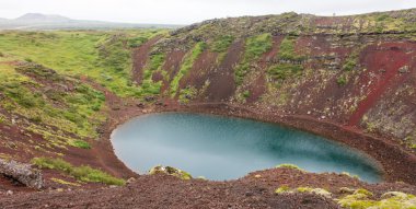 Kerid Turkuaz rengi - İzlanda bir krater Gölü olan