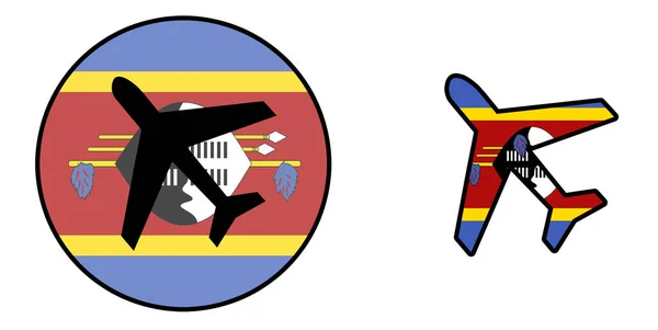 Drapeau de la nation - Avion isolé - Swaziland — Photo