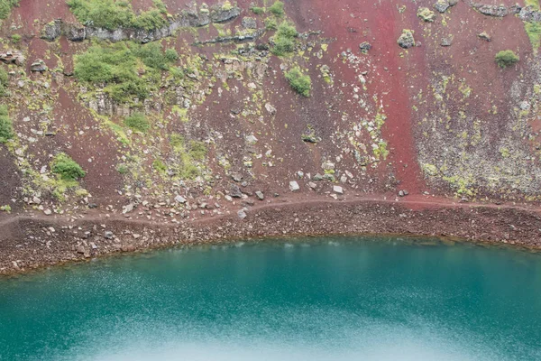 Kerid je Kráterové jezero tyrkysové barvy - Island — Stock fotografie