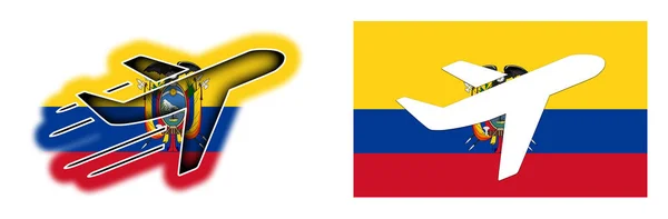 Έθνος σημαία - απομονωμένος αεροπλάνο - Εκουαδόρ — Φωτογραφία Αρχείου
