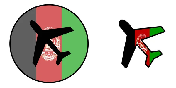 Bandera de la nación - Avión aislado - Afganistán — Foto de Stock