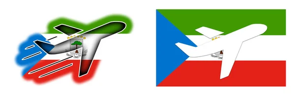 Bandera de la nación - Avión aislado - Guinea Ecuatorial —  Fotos de Stock
