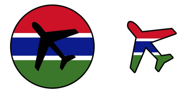 Vlag van de natie - vliegtuig geïsoleerd - Gambia — Stockfoto