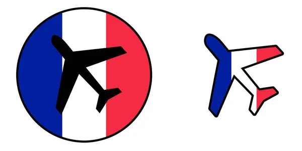 Vlag van de natie - vliegtuig geïsoleerd - Frankrijk — Stockfoto