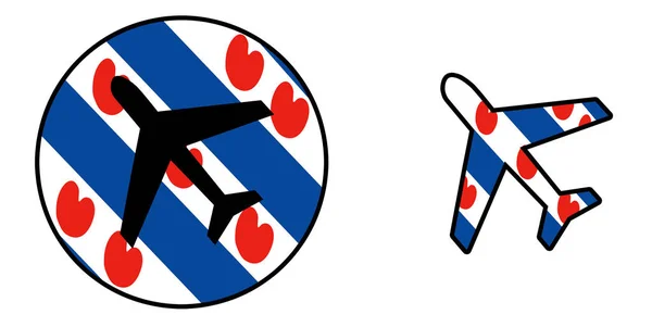 Vlag van de natie - vliegtuig geïsoleerd - Friesland — Stockfoto