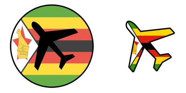 Vlag van de natie - vliegtuig geïsoleerd - Zimbabwe — Stockfoto