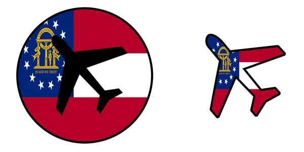 Bandeira da nação - Avião isolado - Geórgia — Fotografia de Stock