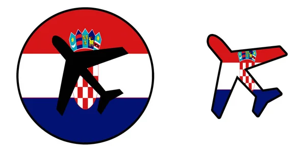 Vlag van de natie - vliegtuig geïsoleerd - Kroatië — Stockfoto