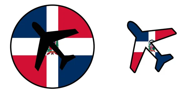 Nation flag - Airplane isolated - Dominican Republic — Stock Photo, Image