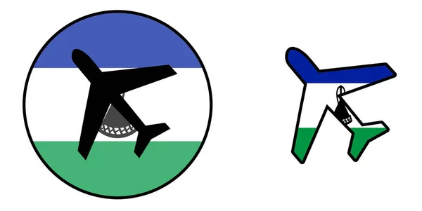 Vlag van de natie - vliegtuig geïsoleerd - Lesotho — Stockfoto
