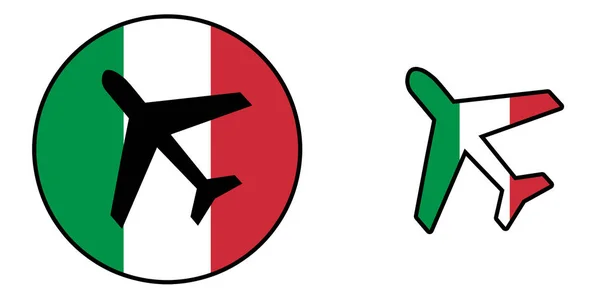 Bendera nasional Pesawat terisolasi Italia — Stok Foto