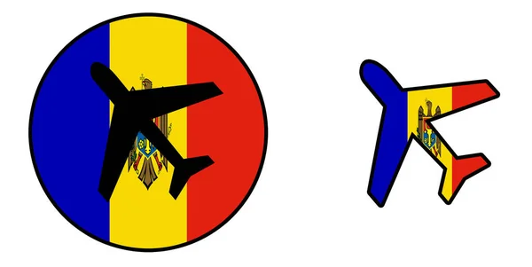 Флаг страны - Самолет изолирован - Молдова — стоковое фото
