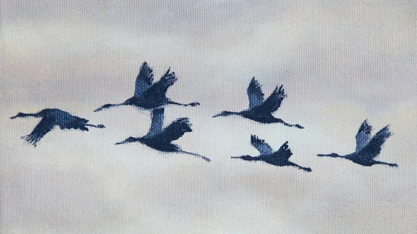 Uçan kuşların boyama — Stok fotoğraf
