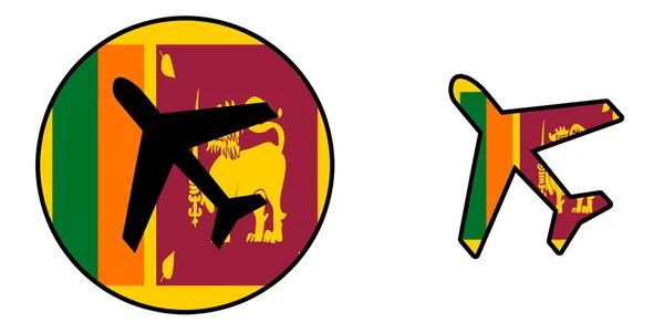 Flaga kraju - samolot na białym - Sri Lanka — Zdjęcie stockowe