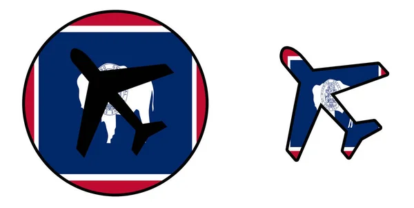 Vlag van de natie - vliegtuig geïsoleerd - Wyoming — Stockfoto