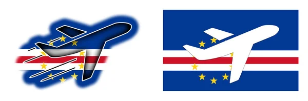 Флаг страны - Самолет изолирован - Кабо-Верде — стоковое фото