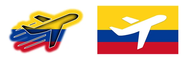 Bandera de la nación - Avión aislado - Colombia —  Fotos de Stock