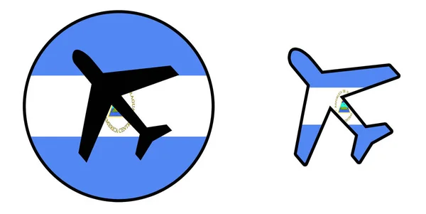 Флаг страны - Самолет изолирован - Никарагуа — стоковое фото
