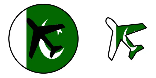 Флаг страны - Самолет изолирован - Пакистан — стоковое фото