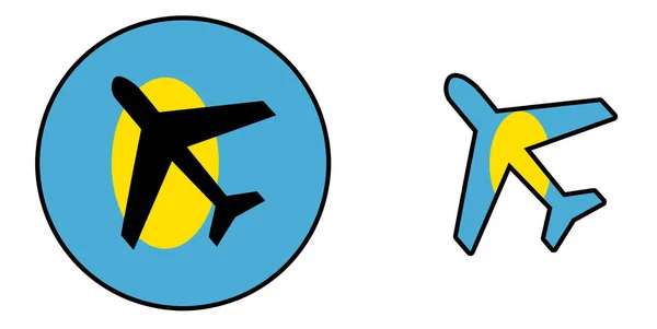 Nationalflagge - Flugzeug isoliert - Palau — Stockfoto