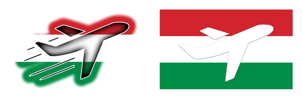 Bandera de la nación - Avión aislado - Hungría —  Fotos de Stock