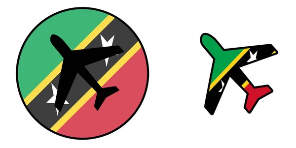 Nationalflagge - Flugzeug isoliert - Saint Kitts und Nevis — Stockfoto