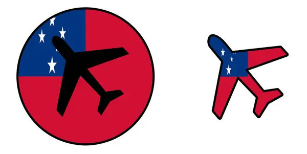 Флаг страны - Самолет изолирован - Самоа — стоковое фото