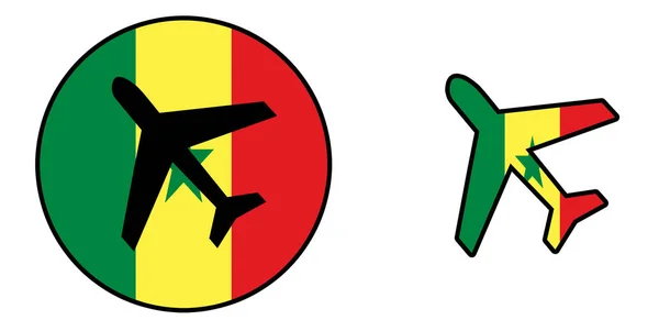 Bandiera nazionale - Aereo isolato - Senegal — Foto Stock