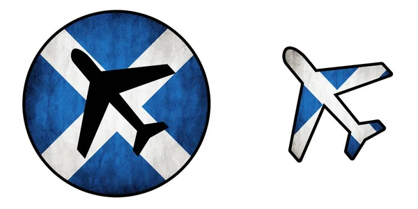 Самолет изолирован на белом - Шотландия — стоковое фото