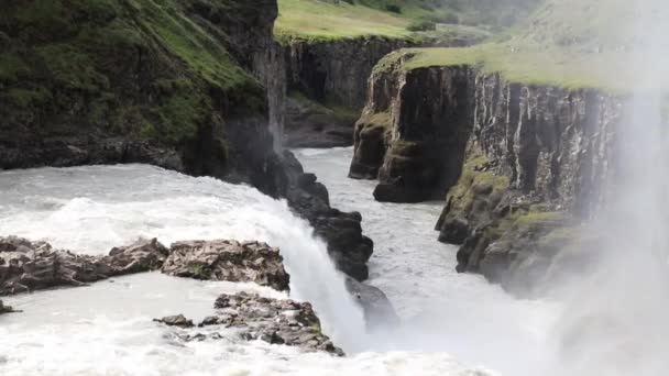 Cascada Gullfoss - Islandia - Detalle Metraje De Stock