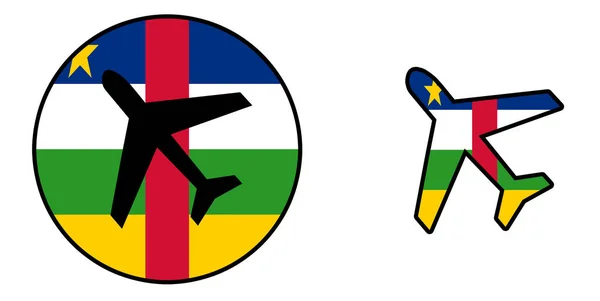 Nationalflagge - Flugzeug isoliert - Zentralafrikanische Republik — Stockfoto