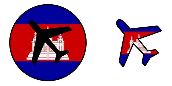 Vlag van de natie - vliegtuig geïsoleerd - Cambodja — Stockfoto